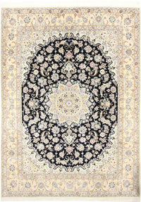 Tapis persan - Nain - Royal - 350 x 254 cm - bleu foncé