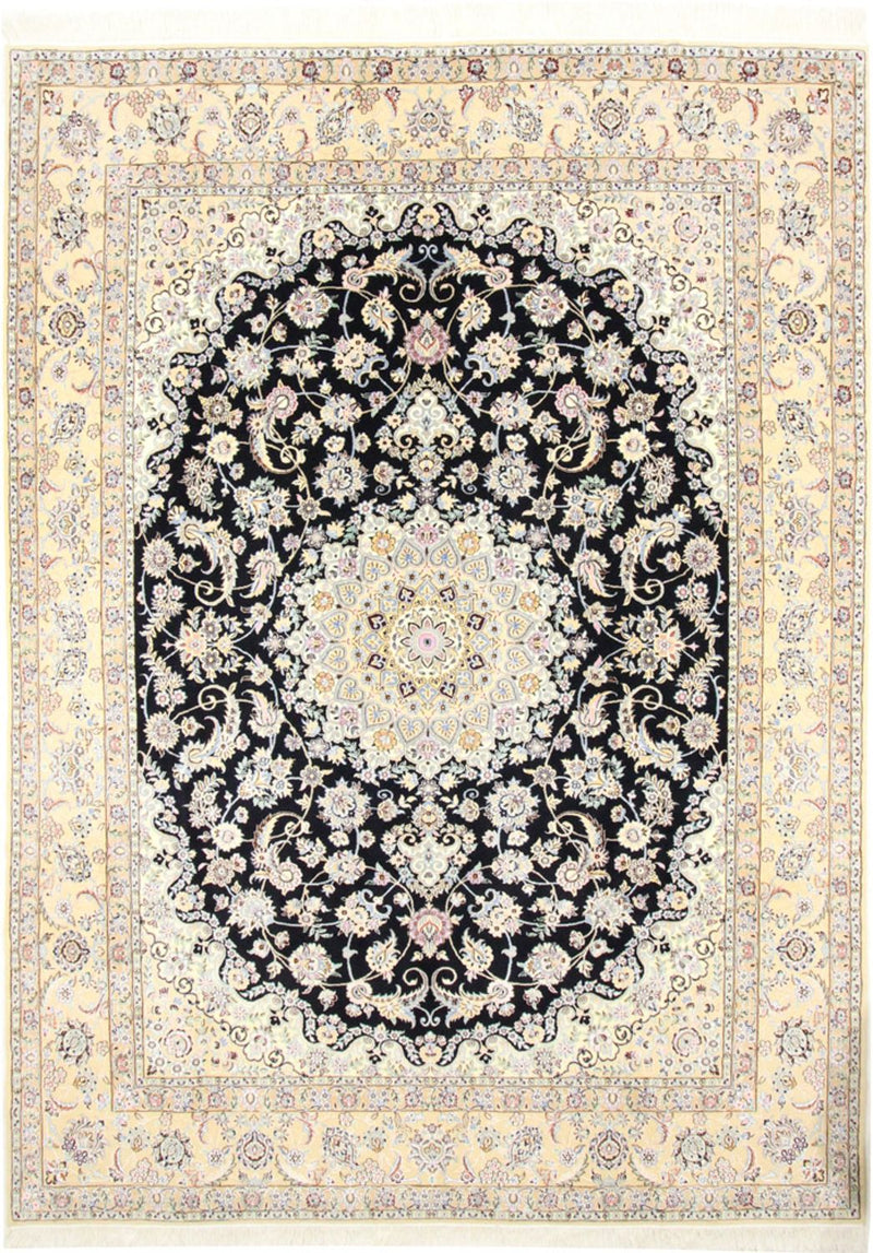 Tapis persan - Nain - Royal - 350 x 254 cm - bleu foncé