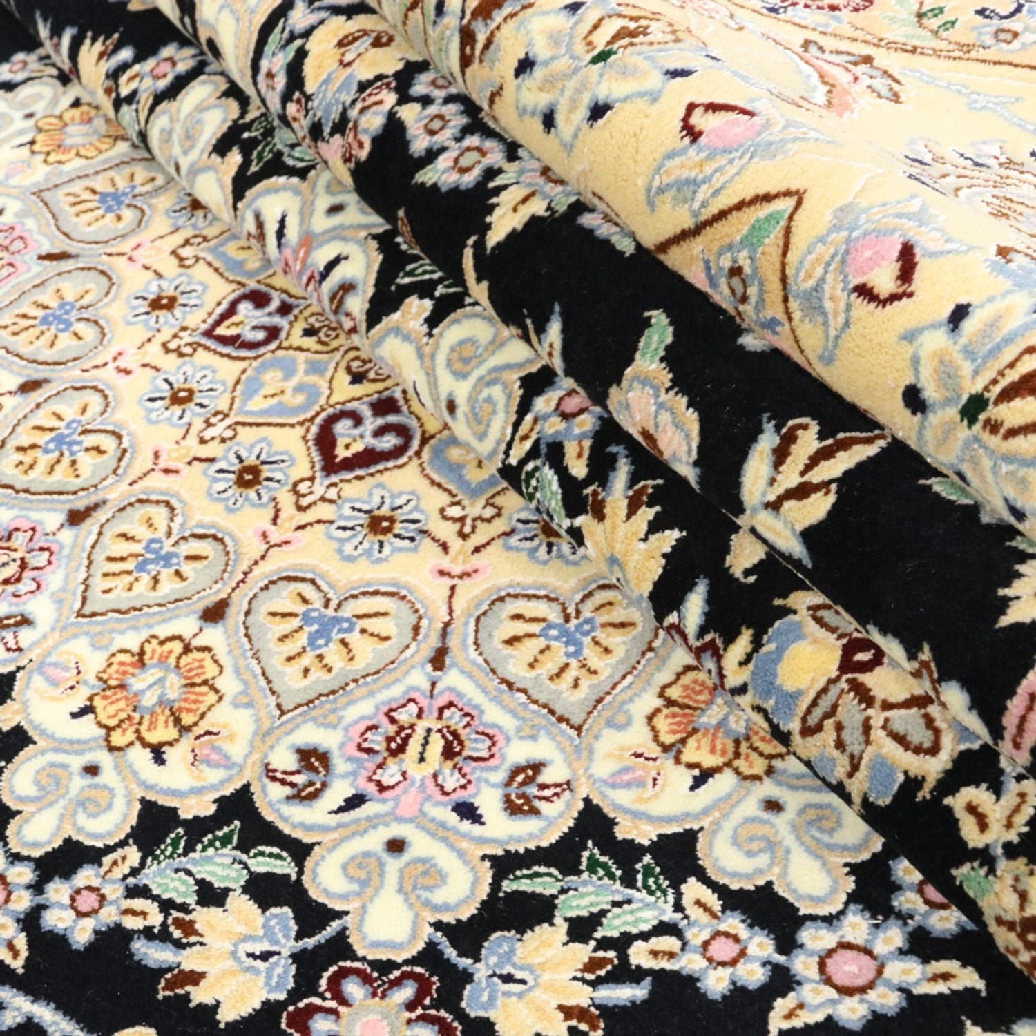 Tapis persan - Nain - Royal - 350 x 254 cm - bleu foncé