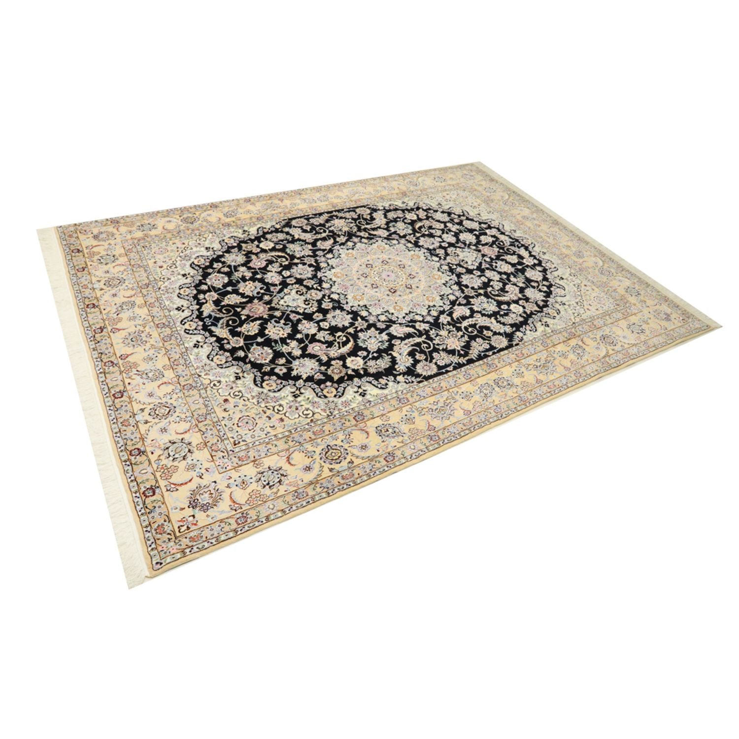 Tapis persan - Nain - Royal - 350 x 254 cm - bleu foncé