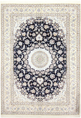Tapis persan - Nain - Royal - 356 x 248 cm - bleu foncé