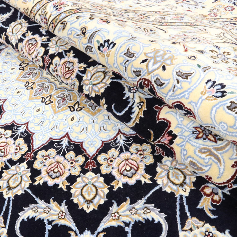 Tapis persan - Nain - Royal - 356 x 248 cm - bleu foncé