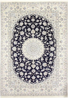 Tapis persan - Nain - Royal - 350 x 246 cm - bleu foncé