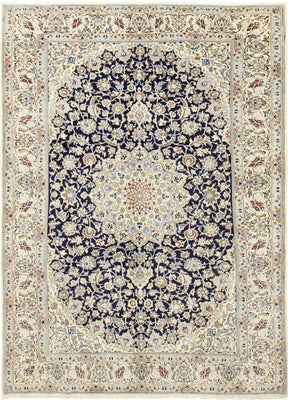 Tapis persan - Nain - Royal - 296 x 203 cm - bleu foncé