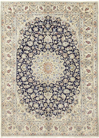 Tapis persan - Nain - Royal - 296 x 203 cm - bleu foncé
