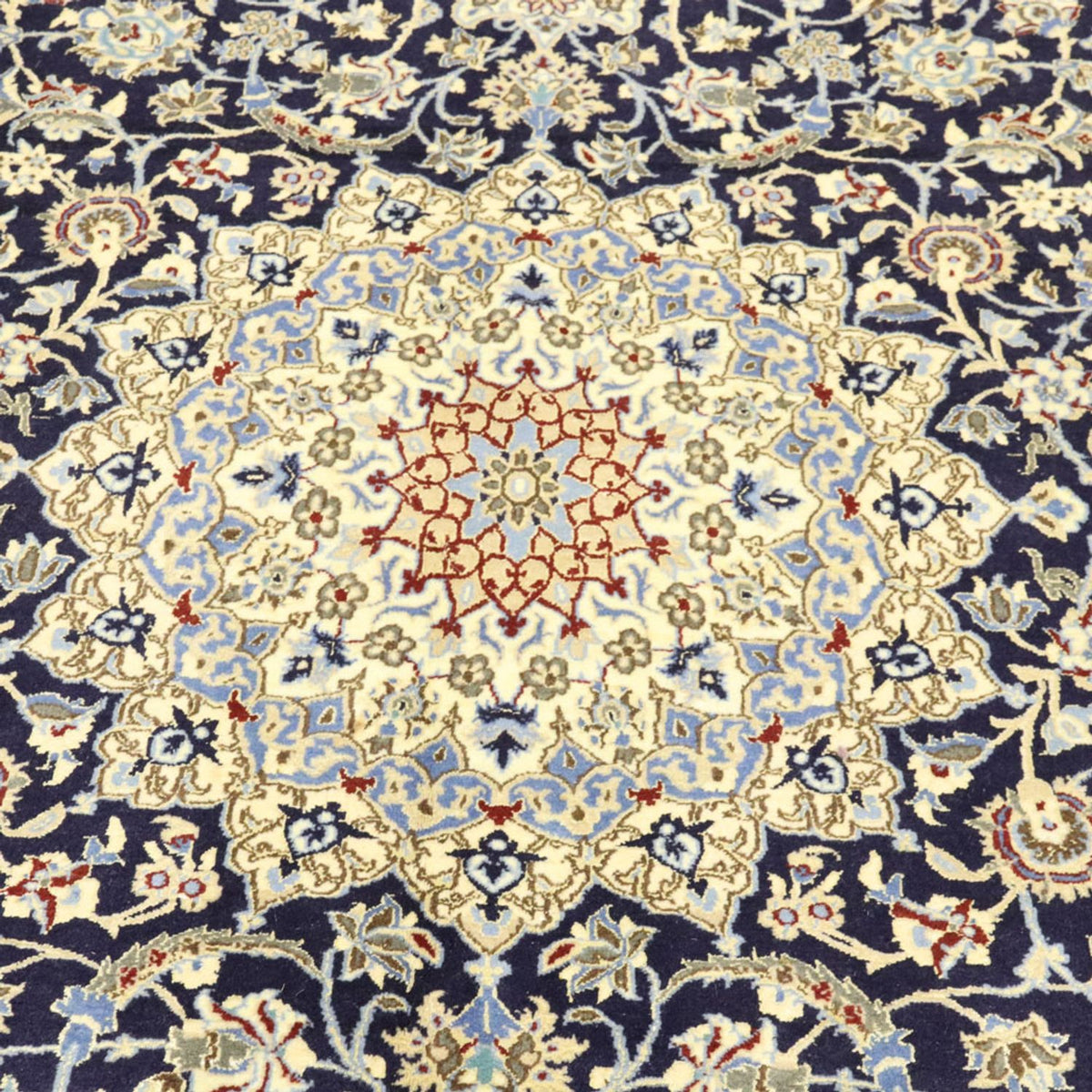 Tapis persan - Nain - Royal - 296 x 203 cm - bleu foncé