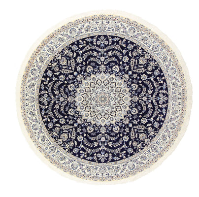 Tapis persan - Nain - Royal ronde  - 260 x 260 cm - bleu foncé