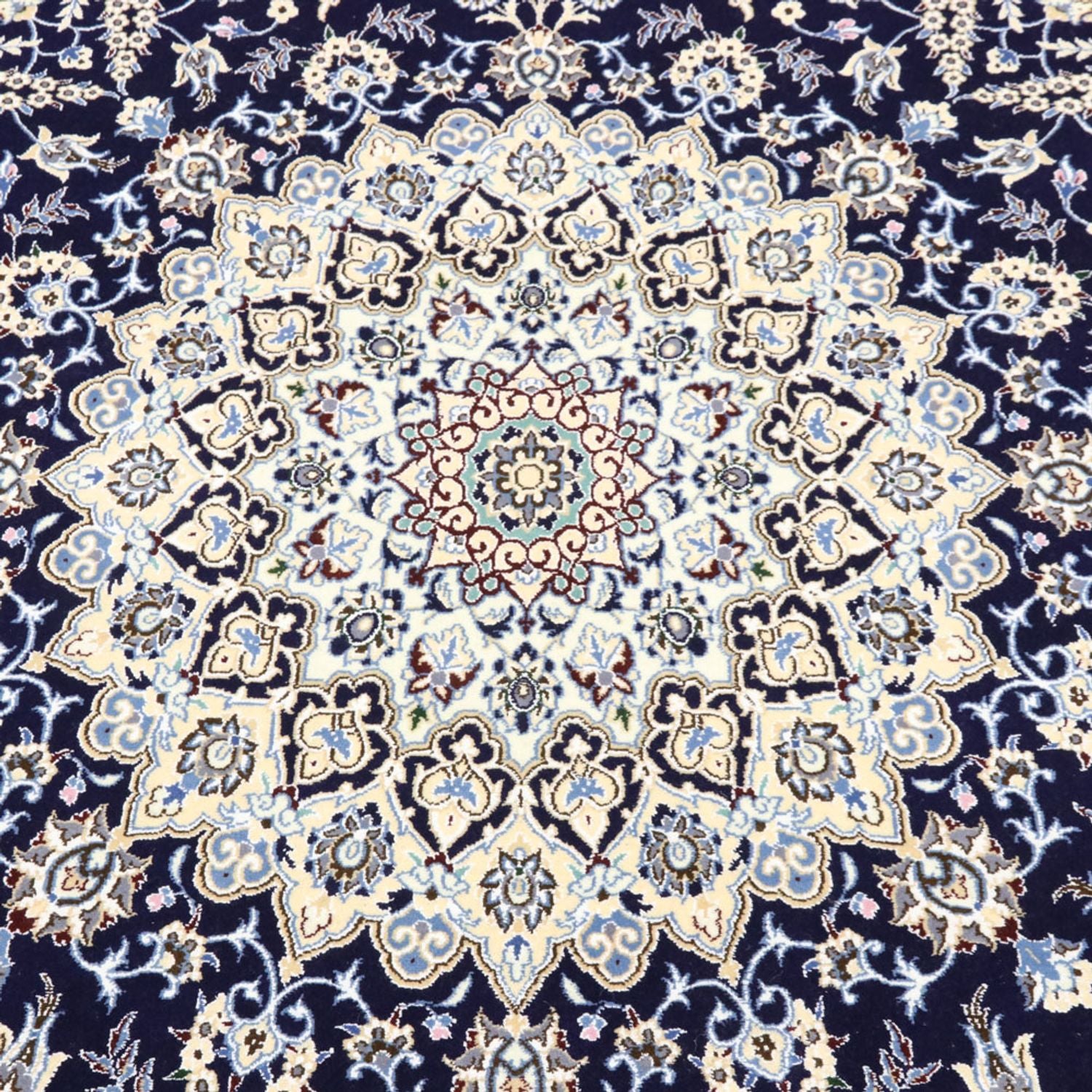 Tapis persan - Nain - Royal ronde  - 260 x 260 cm - bleu foncé