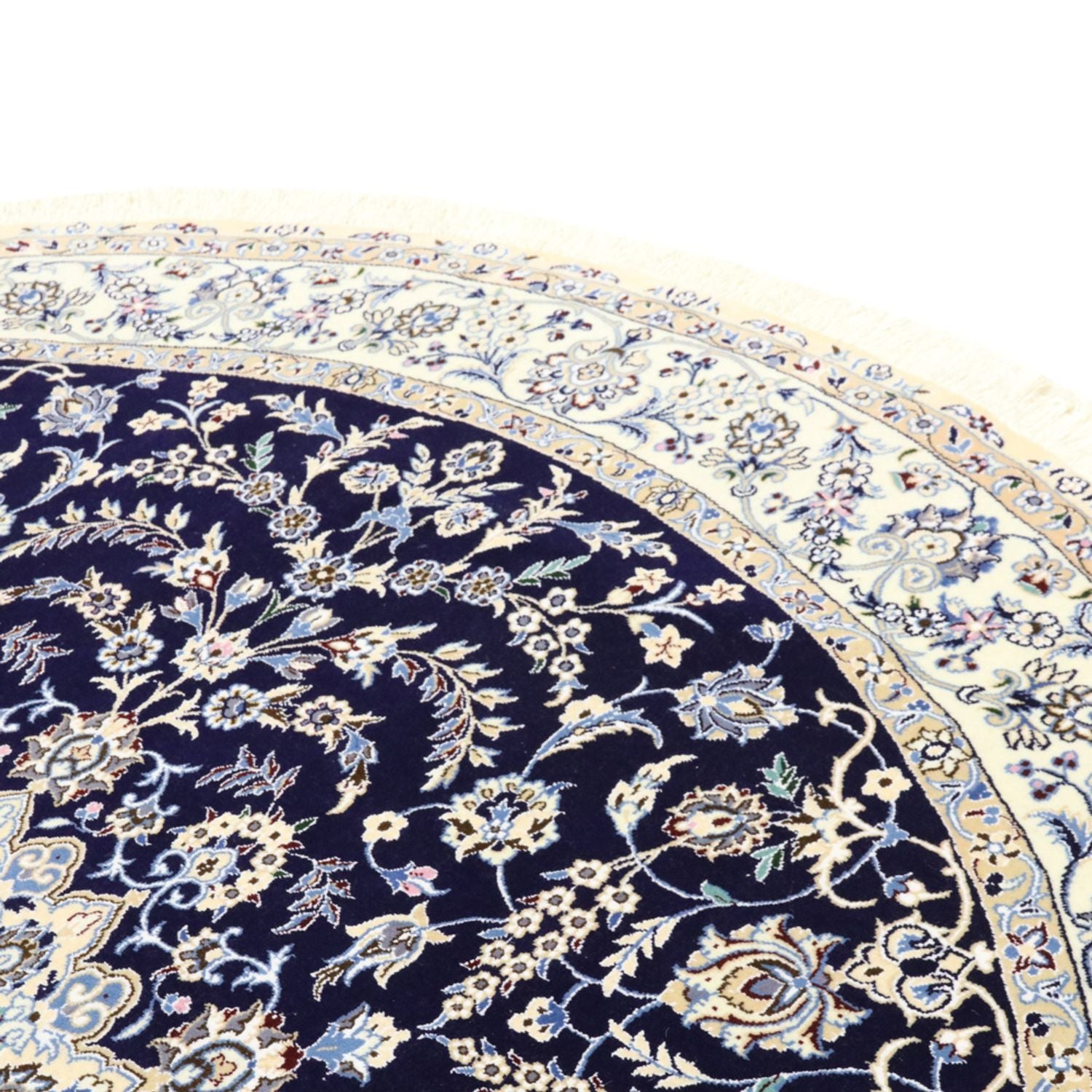 Tapis persan - Nain - Royal ronde  - 260 x 260 cm - bleu foncé