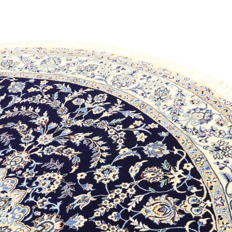 Tapis persan - Nain - Royal ronde  - 260 x 260 cm - bleu foncé