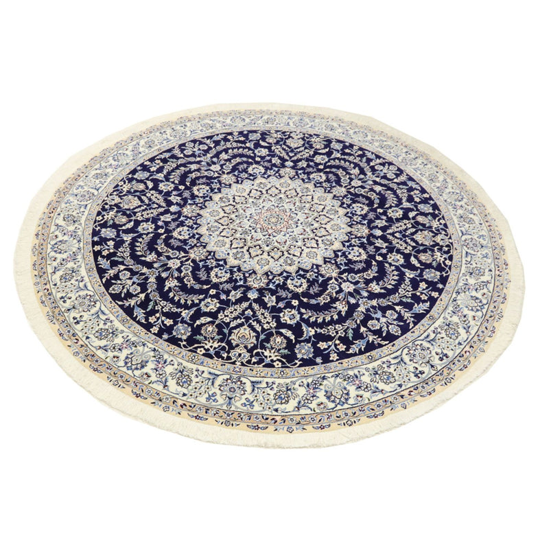 Tapis persan - Nain - Royal ronde  - 260 x 260 cm - bleu foncé