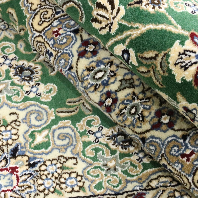 Tapis persan - Nain - Royal - 198 x 130 cm - vert
