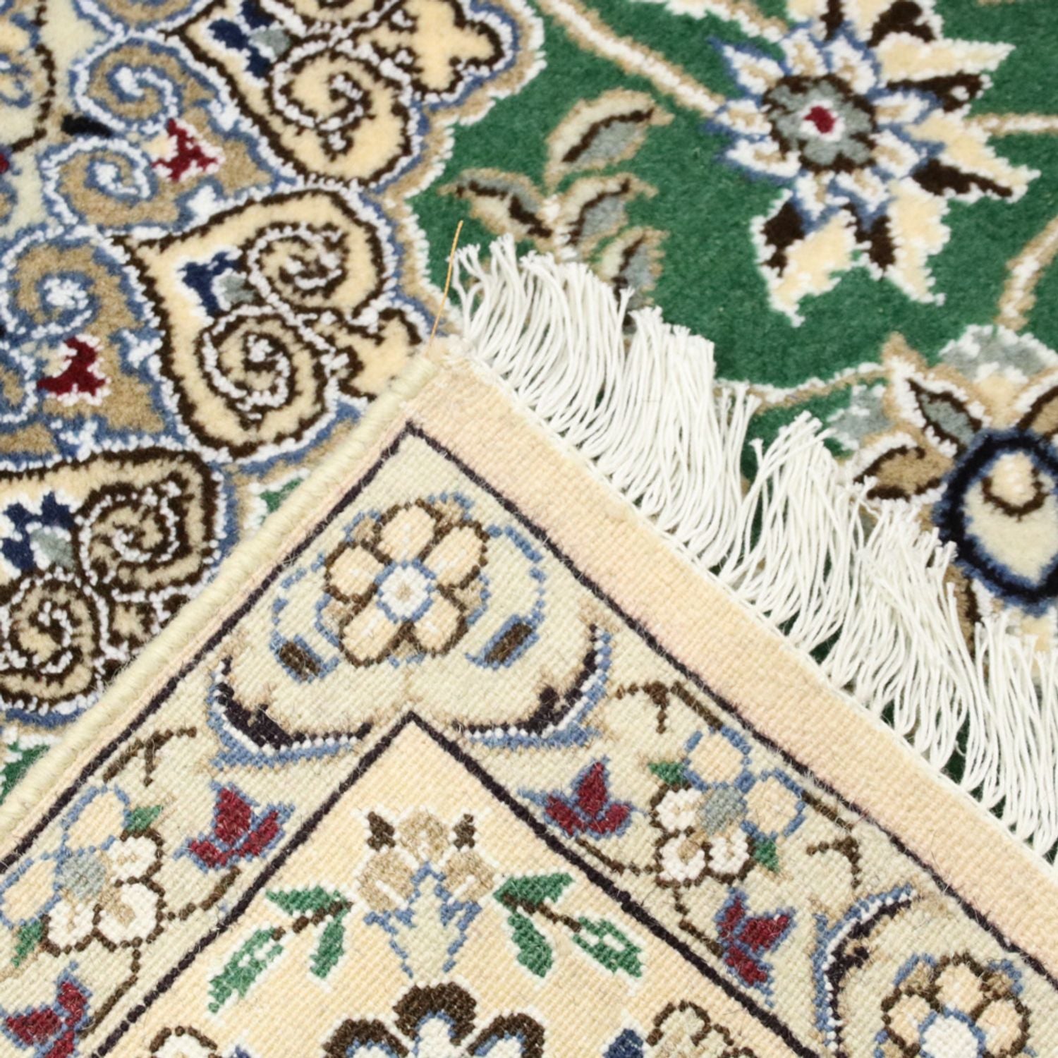 Tapis persan - Nain - Royal - 198 x 130 cm - vert