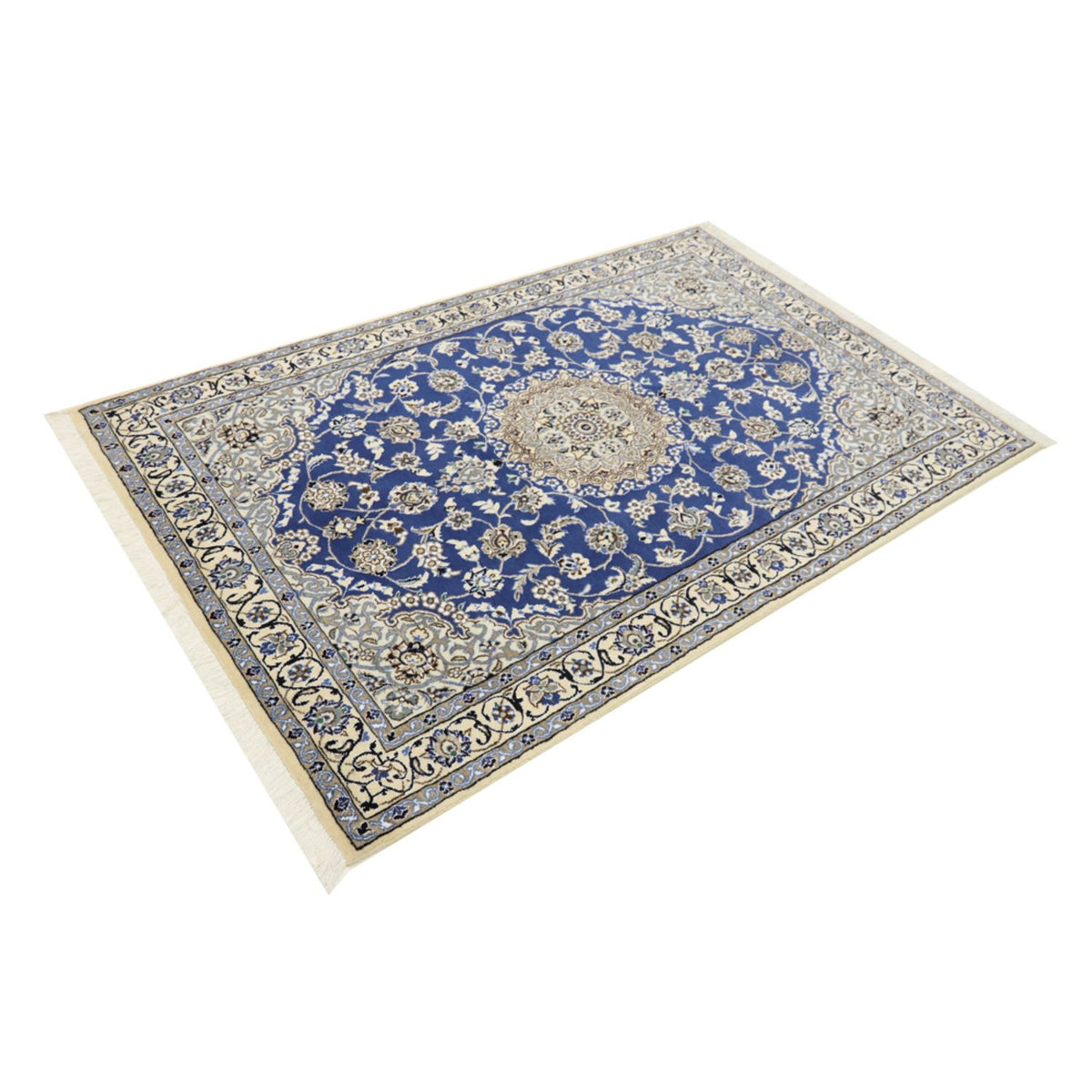 Tapis persan - Nain - Royal - 179 x 117 cm - bleu