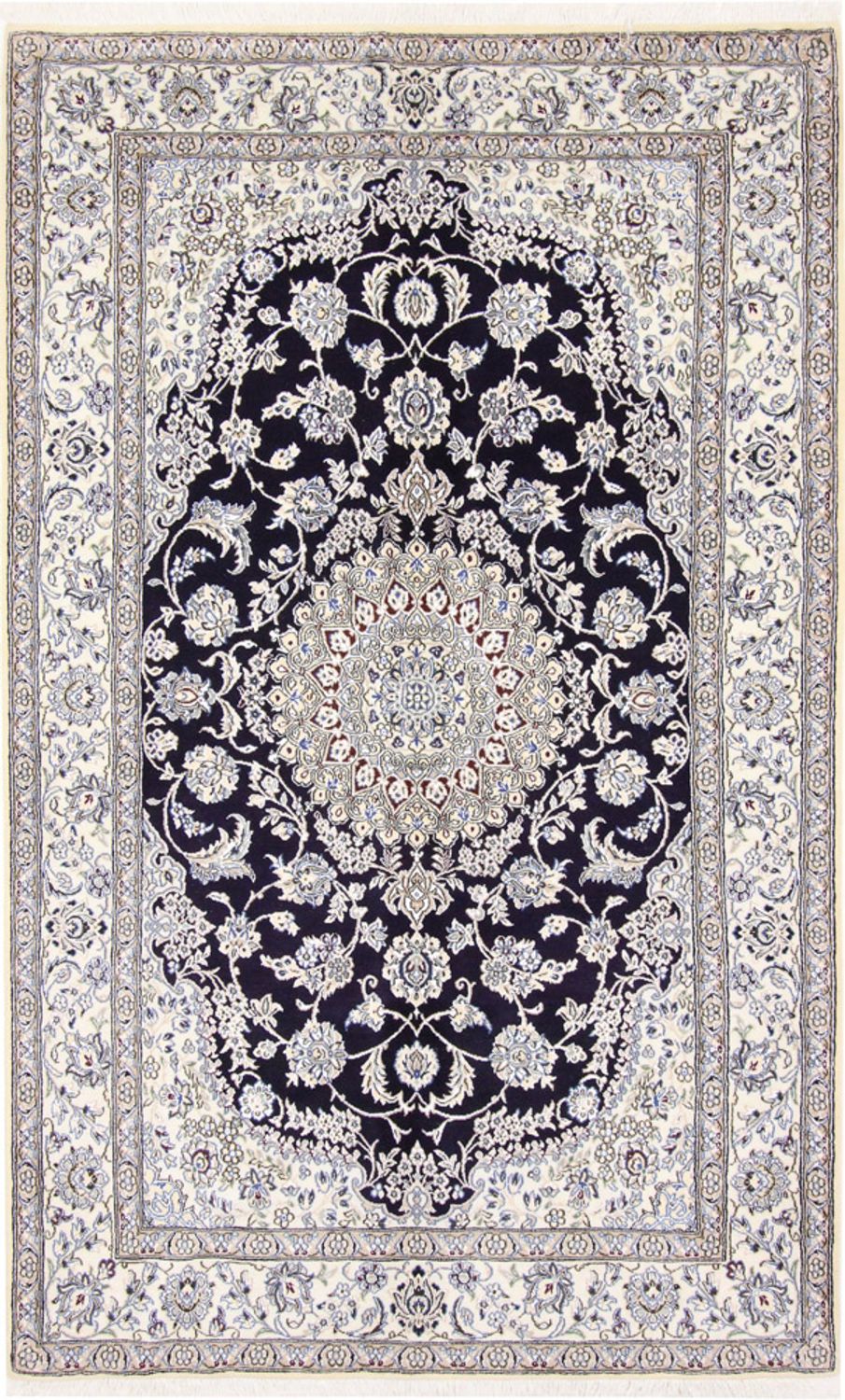 Tapis persan - Nain - Royal - 249 x 155 cm - bleu foncé