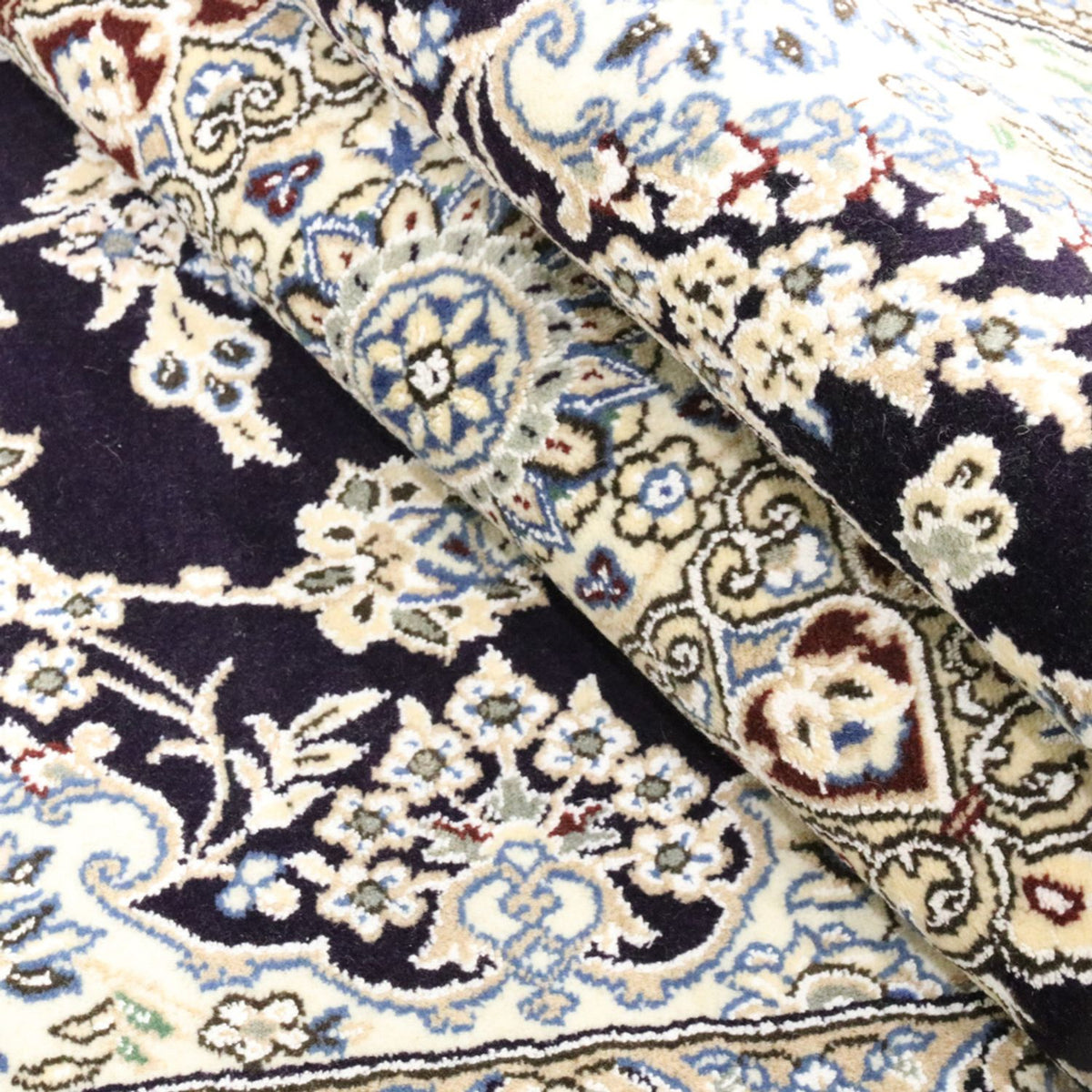 Tapis persan - Nain - Royal - 249 x 155 cm - bleu foncé