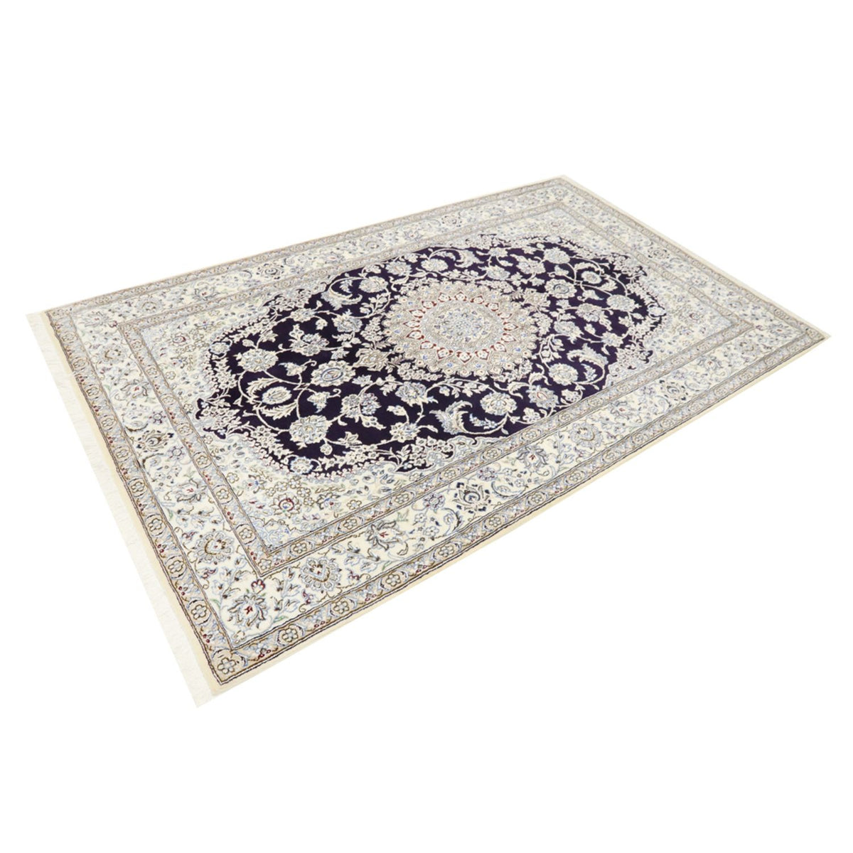 Tapis persan - Nain - Royal - 249 x 155 cm - bleu foncé