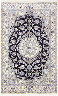 Tapis persan - Nain - Royal - 246 x 154 cm - bleu foncé