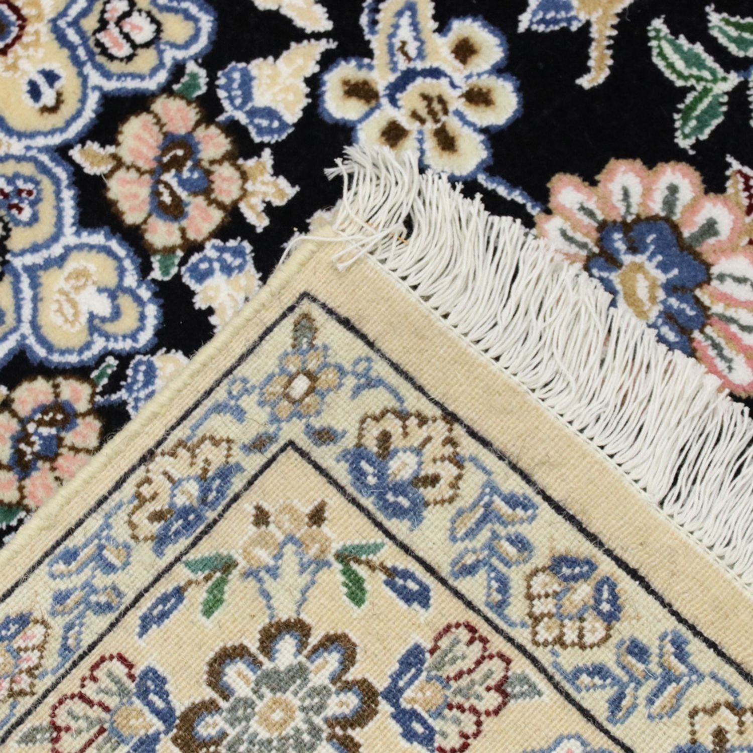 Tapis persan - Nain - Royal - 202 x 132 cm - bleu foncé