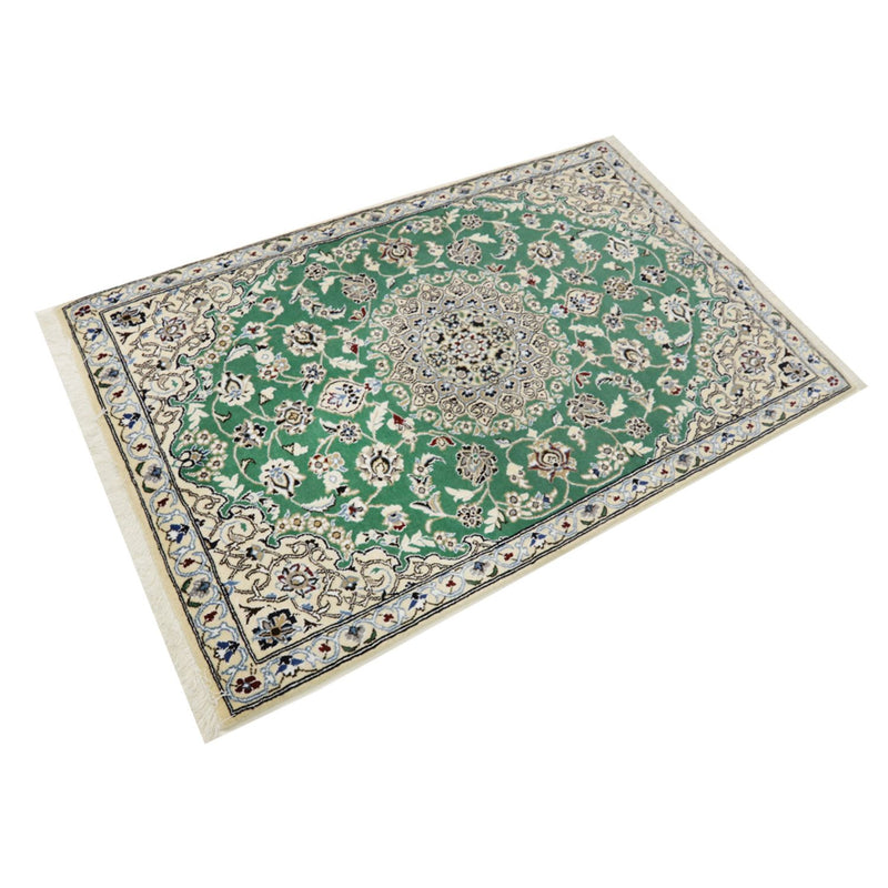 Tapis persan - Nain - Royal - 137 x 88 cm - vert