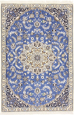 Tapis persan - Nain - Royal - 136 x 90 cm - bleu