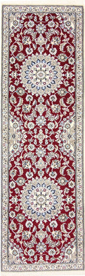 Tapis de couloir Tapis persan - Nain - Royal - 197 x 62 cm - rouge