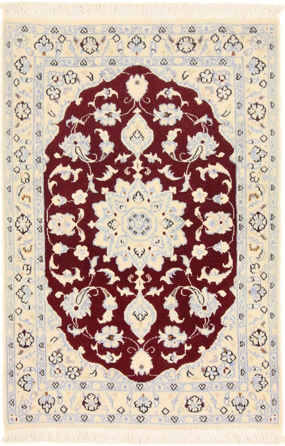 Tapis persan - Nain - Royal - 90 x 60 cm - rouge