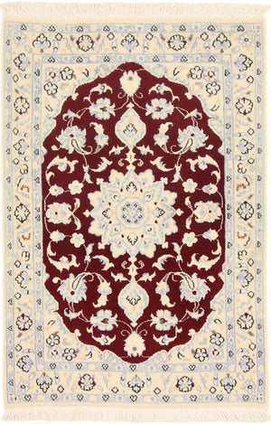 Tapis persan - Nain - Royal - 90 x 60 cm - rouge
