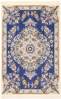 Tapis persan - Nain - Royal - 90 x 60 cm - bleu