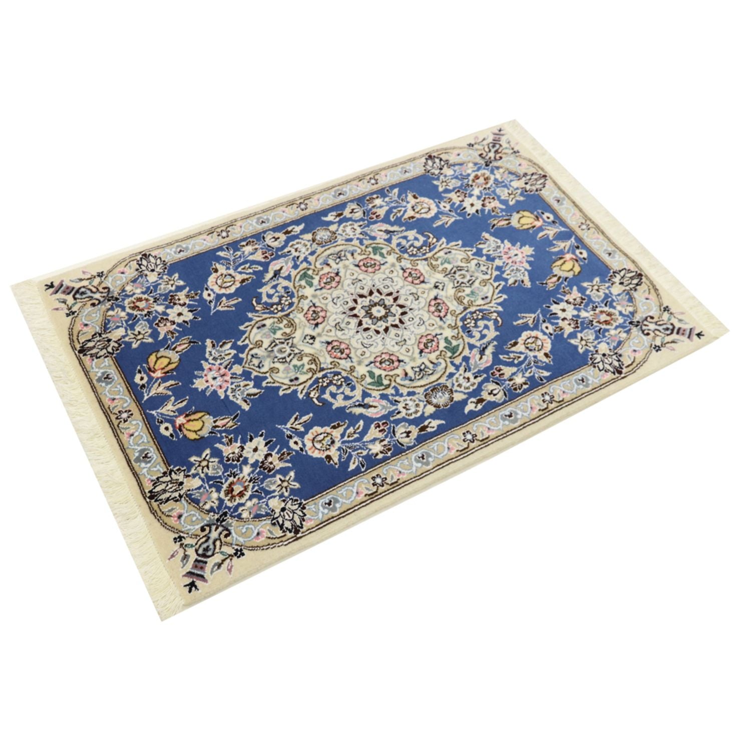 Tapis persan - Nain - Royal - 90 x 60 cm - bleu