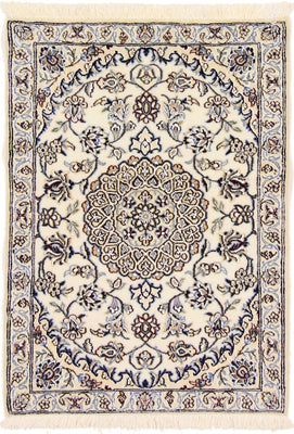 Tapis persan - Nain - Royal - 92 x 64 cm - crème
