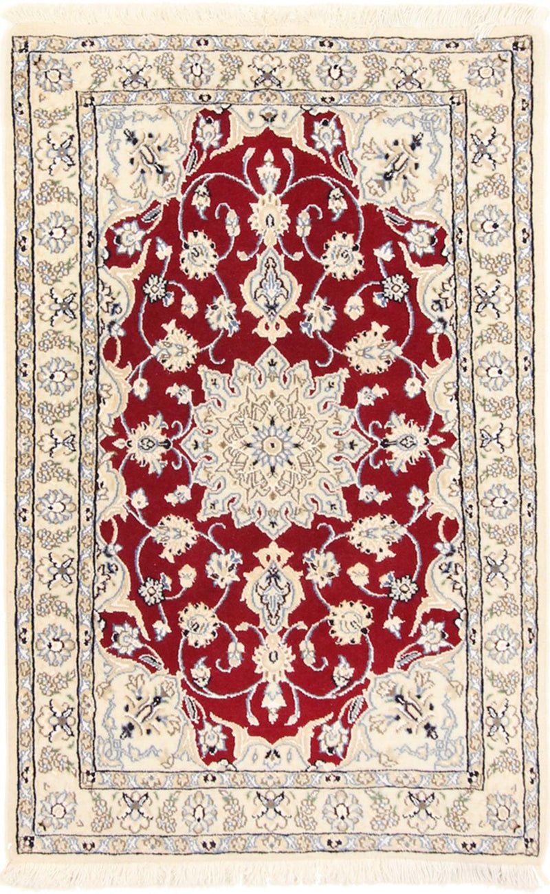 Tapis persan - Nain - Royal - 90 x 60 cm - rouge