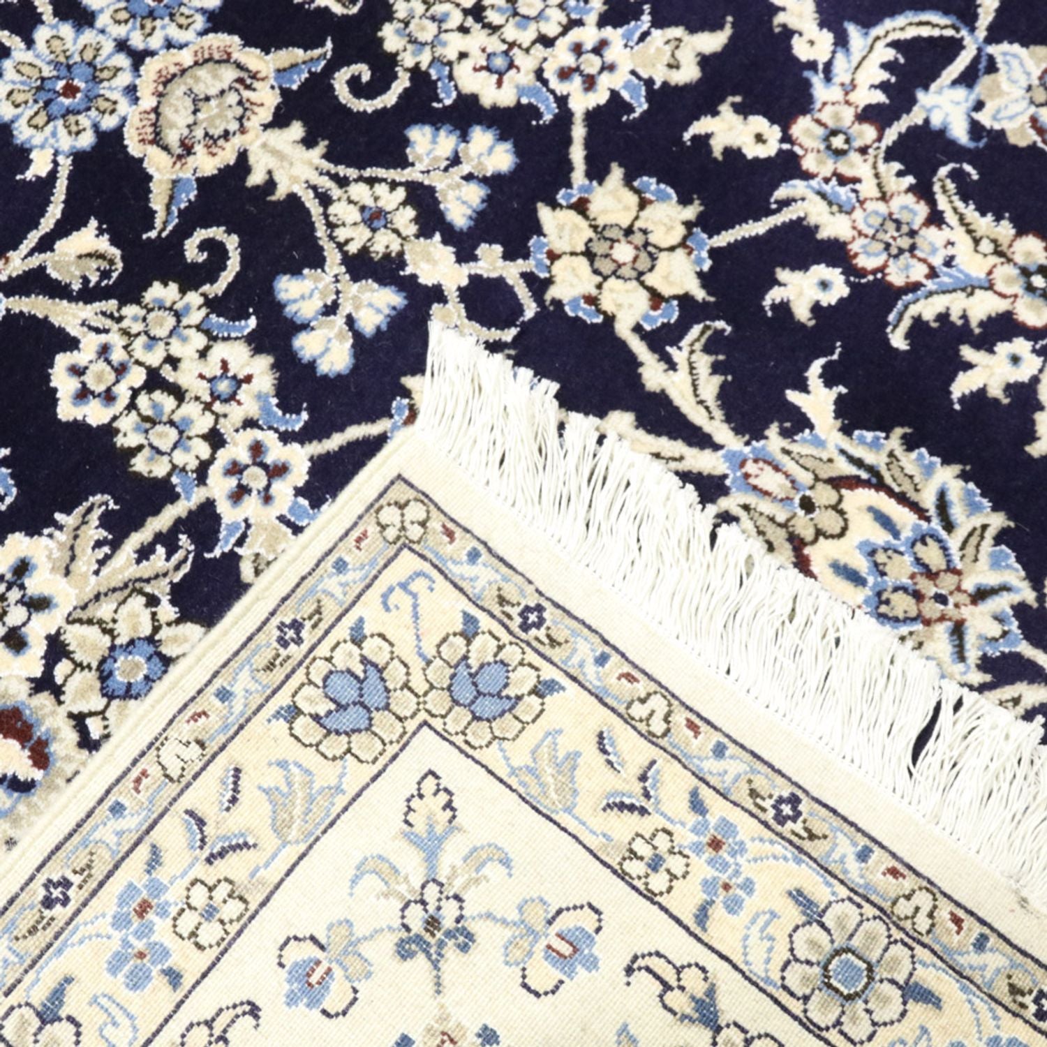 Tapis persan - Nain - 338 x 240 cm - bleu foncé