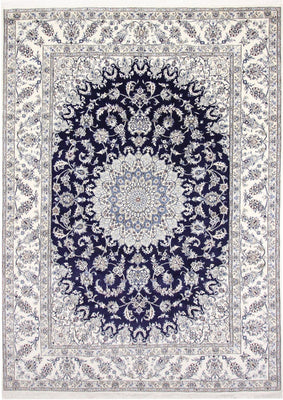 Tapis persan - Nain - 344 x 246 cm - bleu foncé