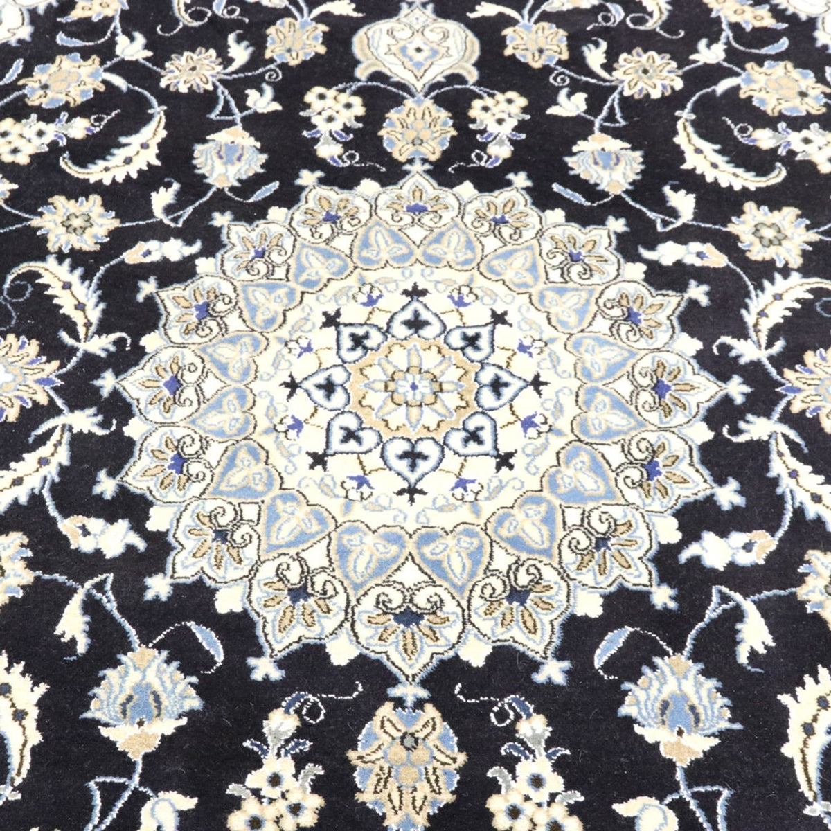 Tapis persan - Nain - 294 x 195 cm - bleu foncé