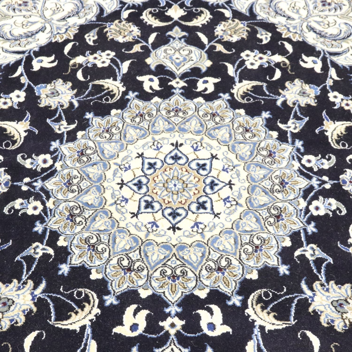 Tapis persan - Nain - 250 x 197 cm - bleu foncé