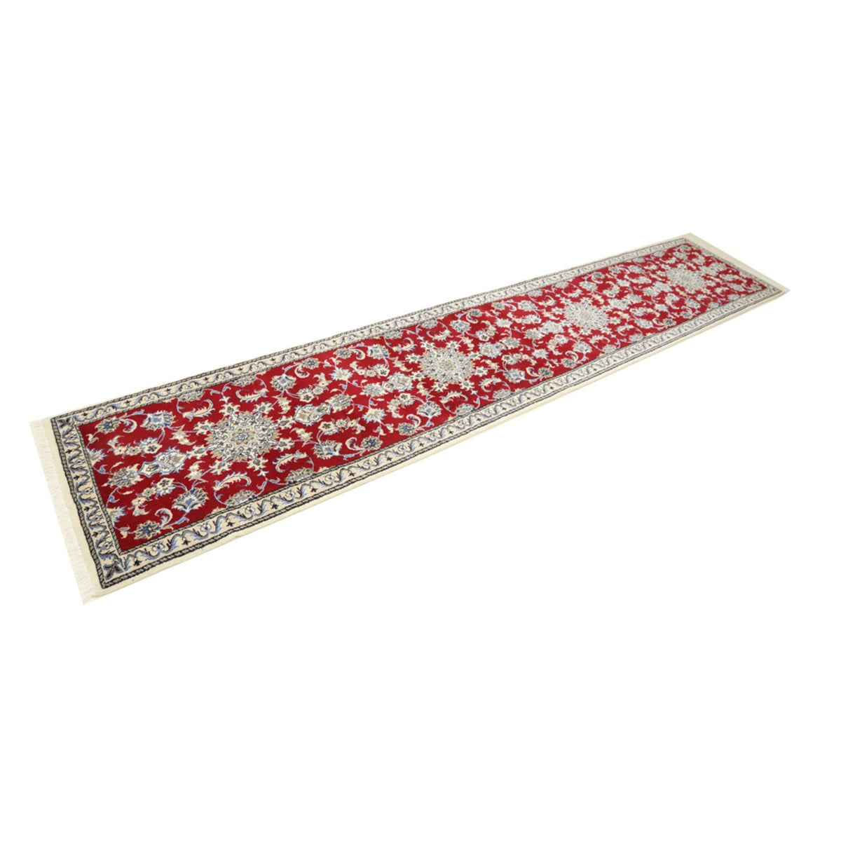 Tapis de couloir Tapis persan - Nain - 390 x 78 cm - rouge