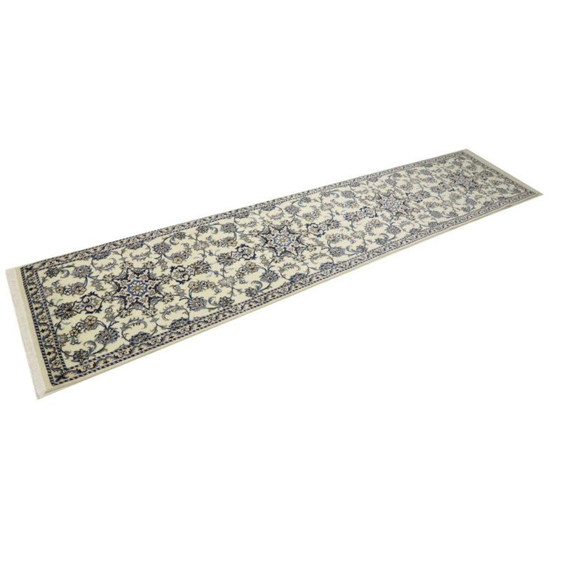 Tapis de couloir Tapis persan - Nain - 386 x 82 cm - crème