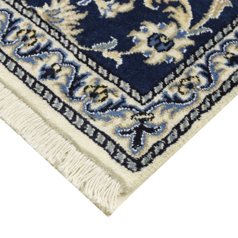 Tapis de couloir Tapis persan - Nain - 387 x 77 cm - bleu foncé