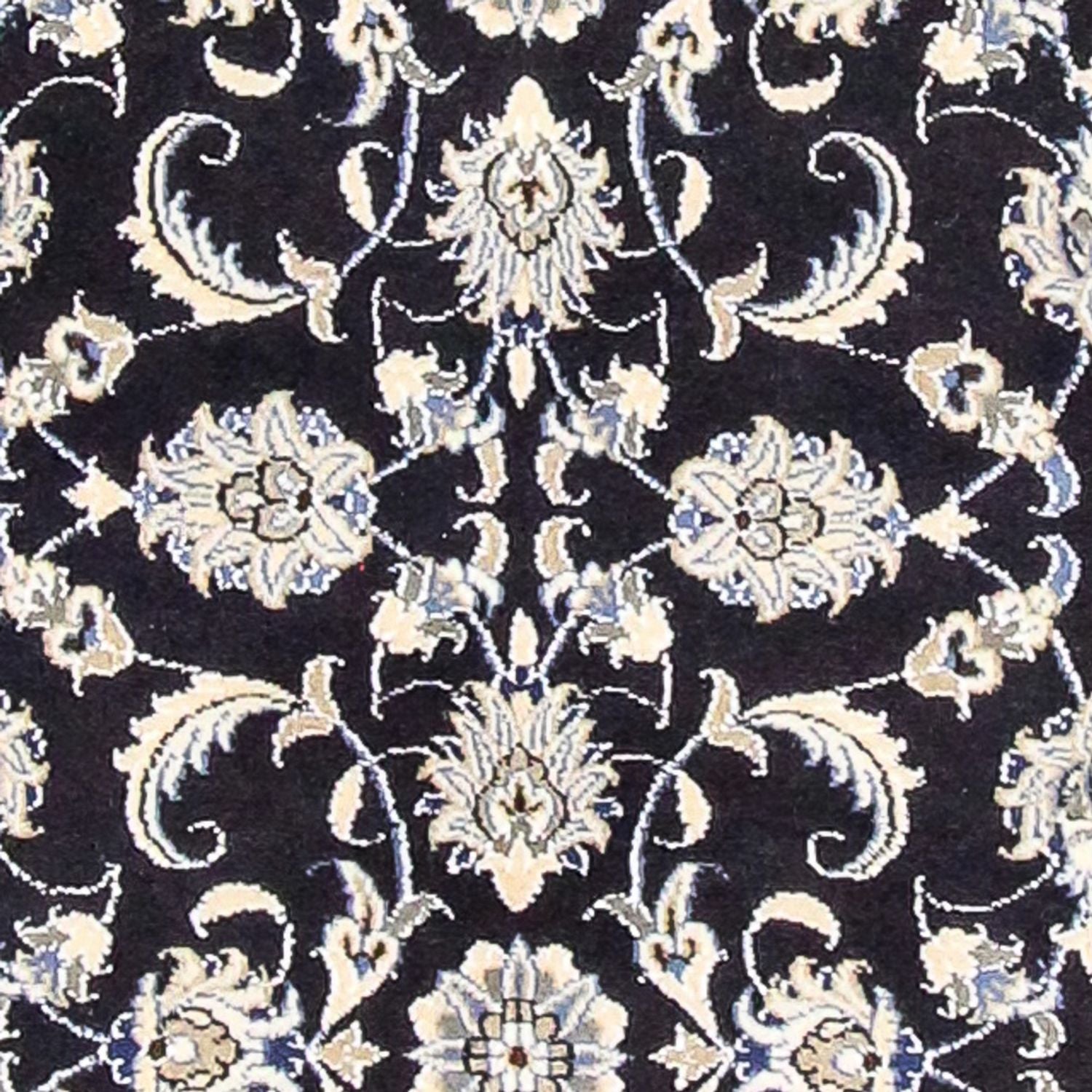 Tapis de couloir Tapis persan - Nain - 394 x 79 cm - bleu foncé