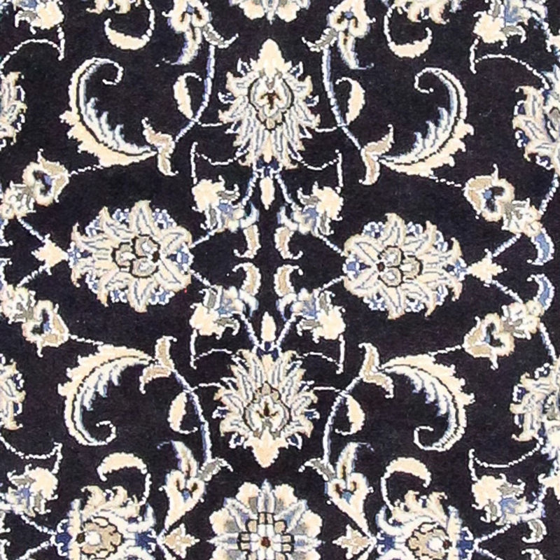 Tapis de couloir Tapis persan - Nain - 394 x 79 cm - bleu foncé