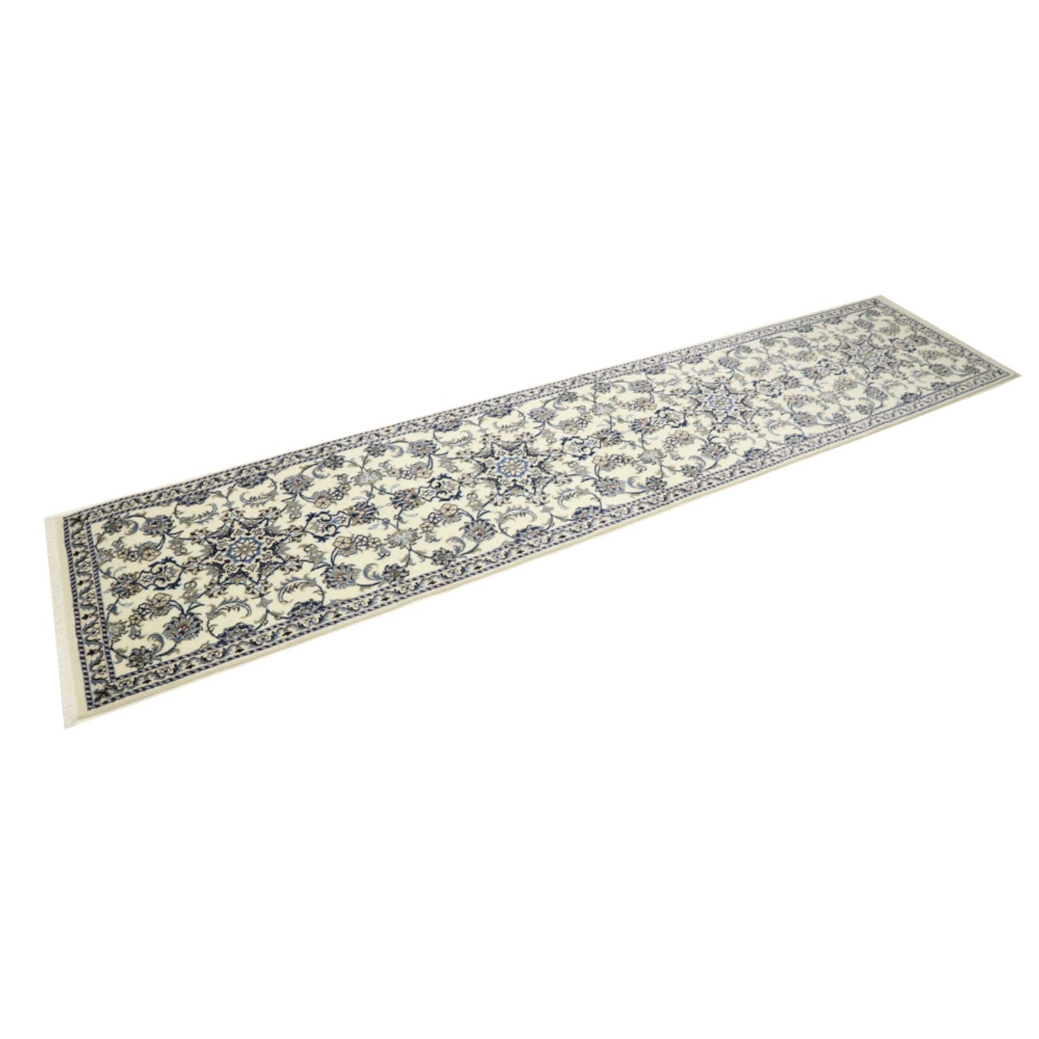 Tapis de couloir Tapis persan - Nain - 390 x 81 cm - crème