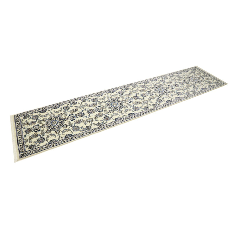 Tapis de couloir Tapis persan - Nain - 390 x 81 cm - crème