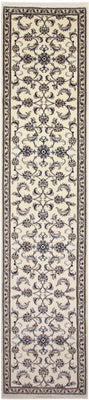 Tapis de couloir Tapis persan - Nain - 378 x 80 cm - crème