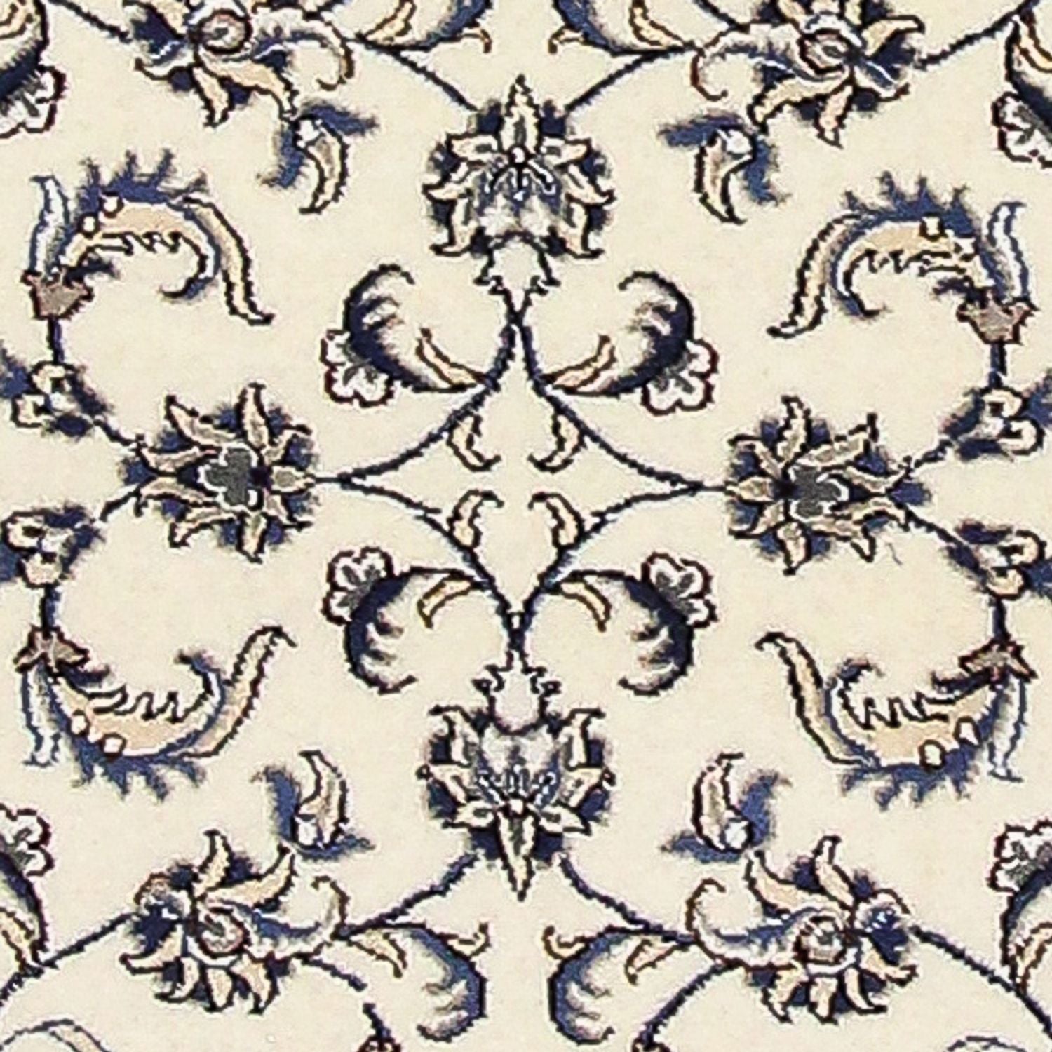 Tapis de couloir Tapis persan - Nain - 378 x 80 cm - crème