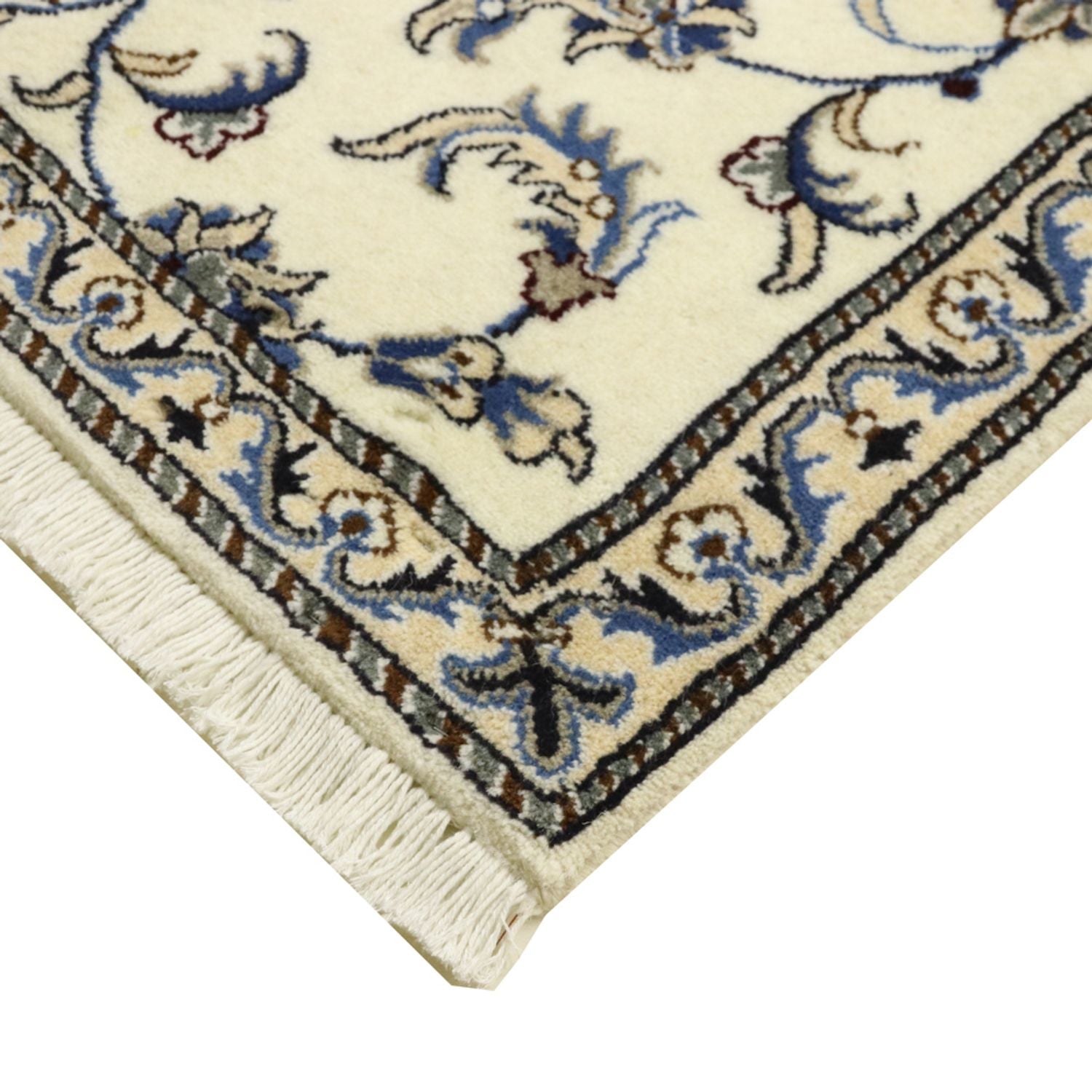 Tapis de couloir Tapis persan - Nain - 378 x 80 cm - crème