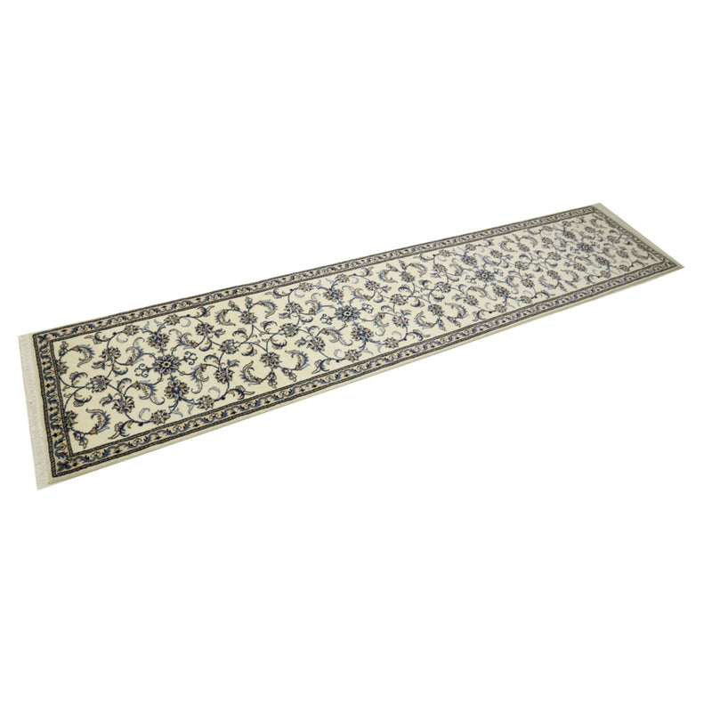 Tapis de couloir Tapis persan - Nain - 378 x 80 cm - crème