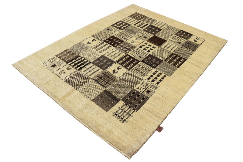 Gabbeh Teppich - Loribaft Indus - 206 x 152 cm - dunkelbeige