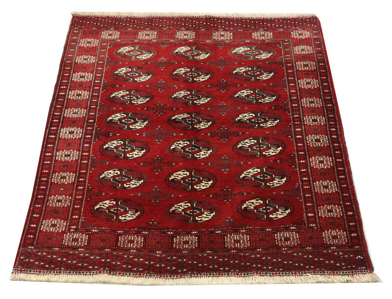 Tapis afghan - 152 x 118 cm - rouge foncé