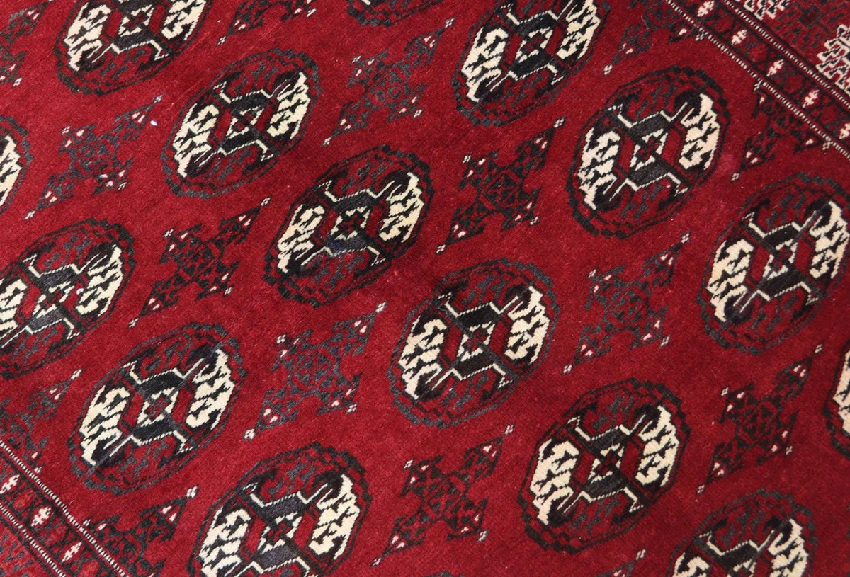 Tapis afghan - 152 x 118 cm - rouge foncé